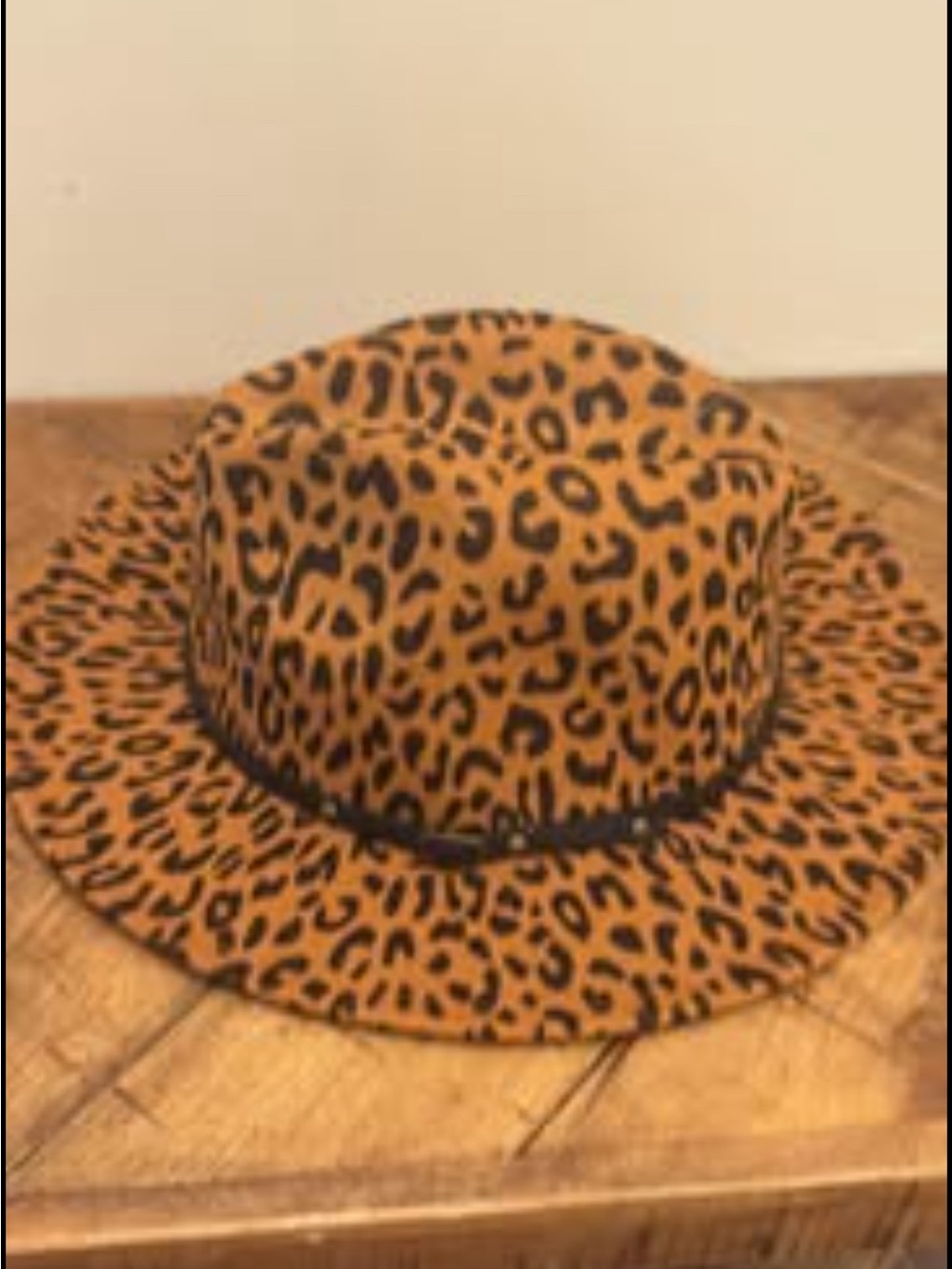 Women’s Leopard Print Wide Brim Felt Hat